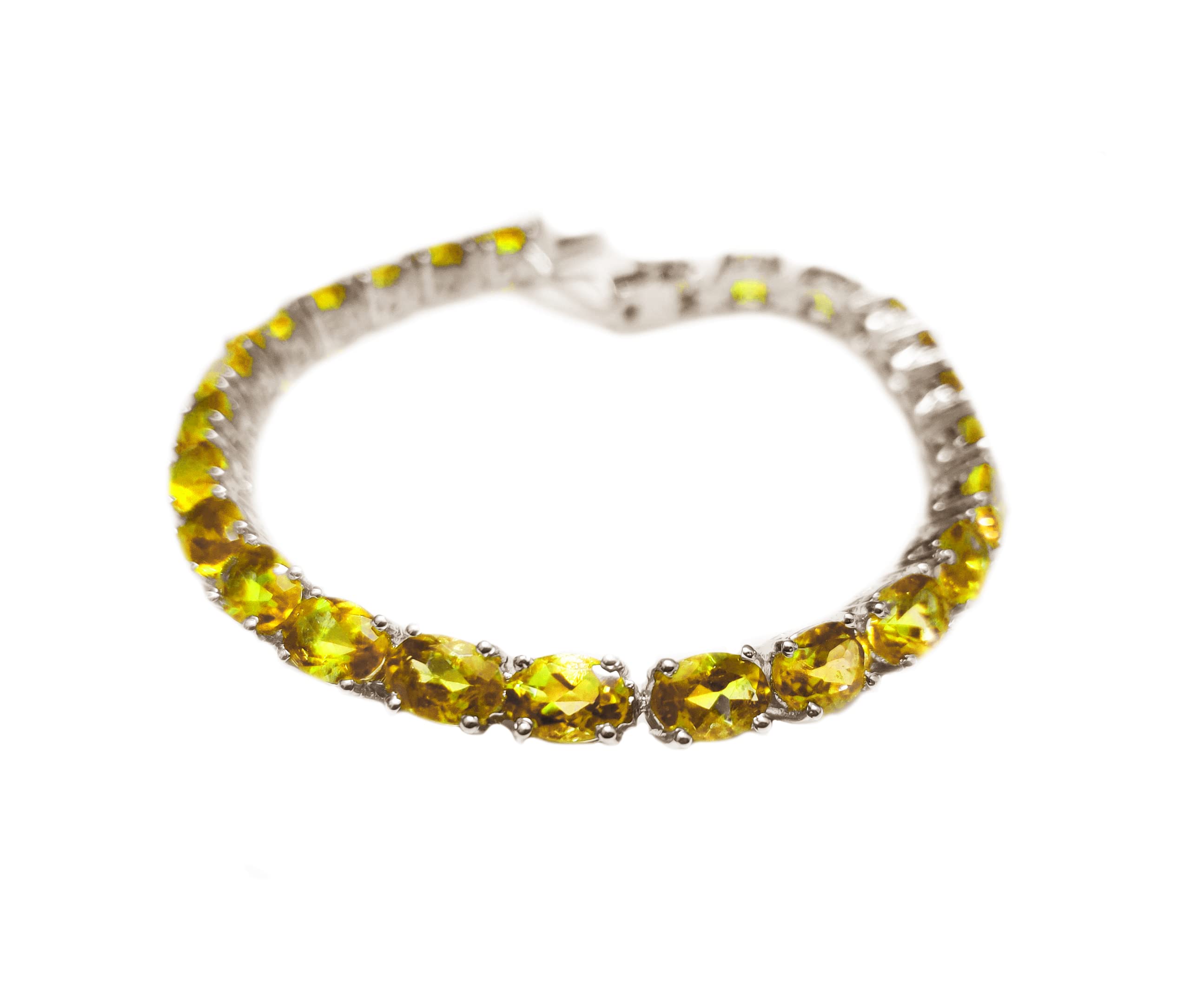 5x7 mm Oval Citrine Tennis Bracelet - 925 Sterling Silver Yellow Stone Jewelry for Women - November Birthstone Gift for Her - Perfect for Weddings, Anniversaries & Everyday Elegance