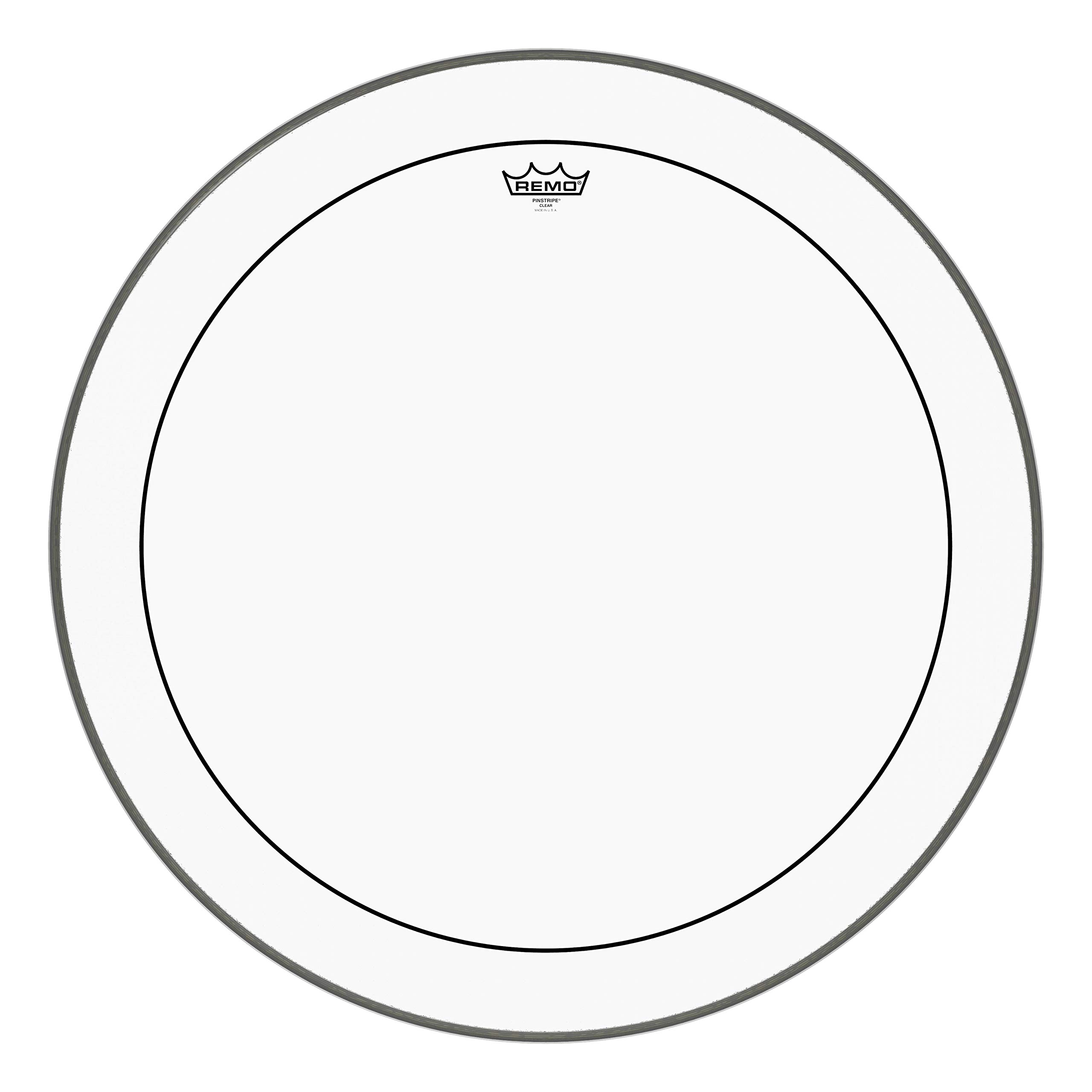 Remo Pinstripe Clear Bass Drumhead 28 Inch - Premium Drum Head for Professional Drummers - Perfect for Live Performances & Studio Recordings