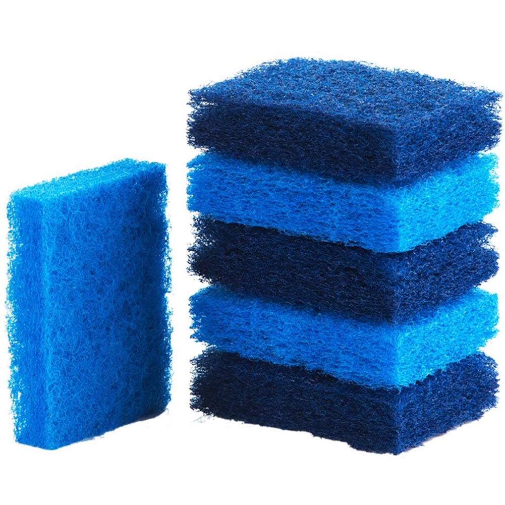 6-Pack Emery Sponge Scrubber for Kitchen Cleaning - Rust Remover, Pot Scrubber, Dish Brush with Sanding Surface - Perfect for Stubborn Stains, Burnt Pans & Cookware Cleaning Accessories