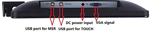 15 Inch 4:3 Ratio 10-Point Projective Capacitive Touch Screen Monitor with MSR - Stable Base POS System Touchscreen Display for Retail, Restaurant & Hospitality - USB Plug-and-Play, Driver-Free Operation