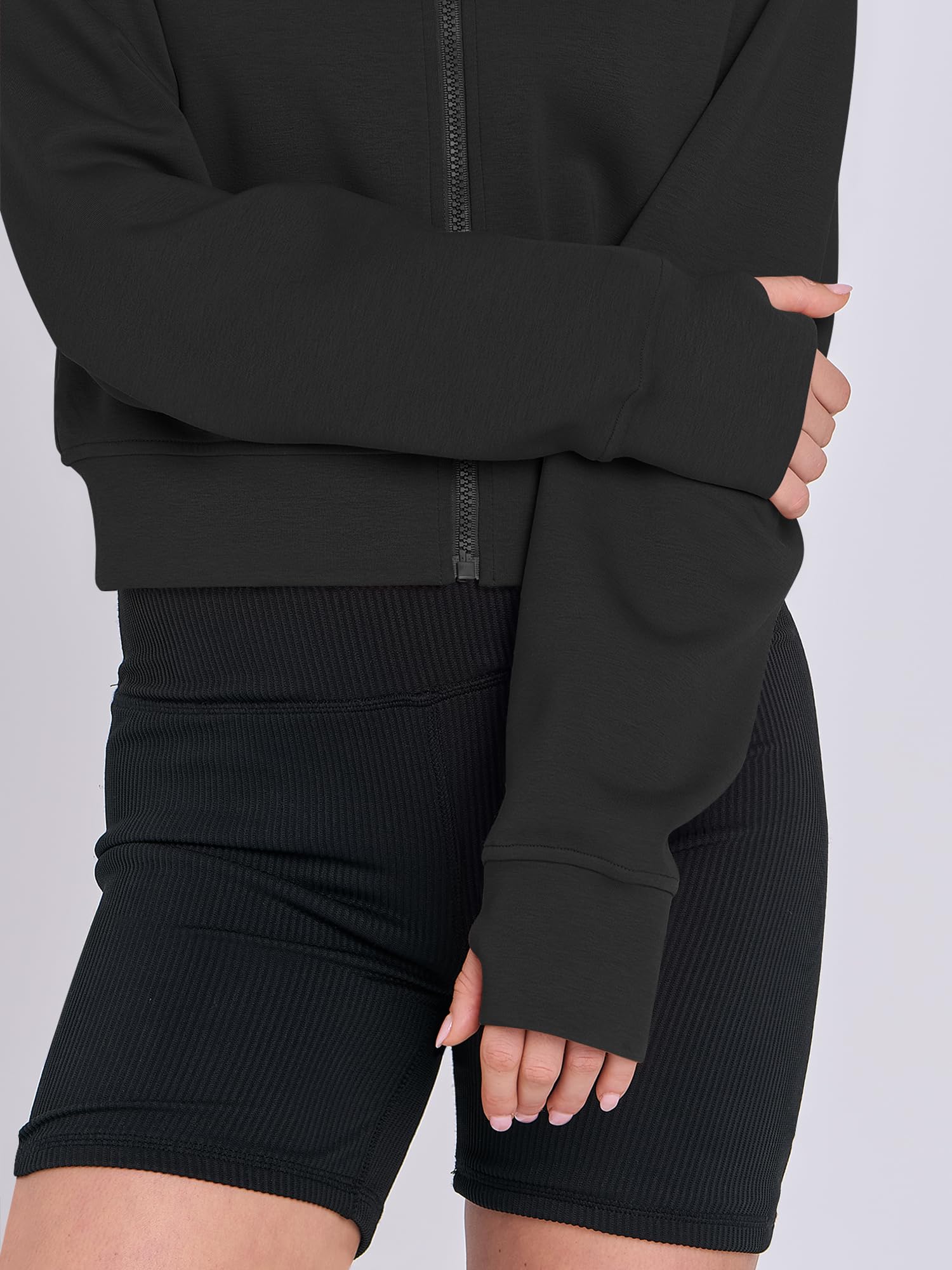 ANRABESS Women's Cropped Zip Up Hoodie - Fleece Y2K Sweatshirt for Fall & Winter | Casual Streetwear, Layering, Loungewear, Gym Outfits
