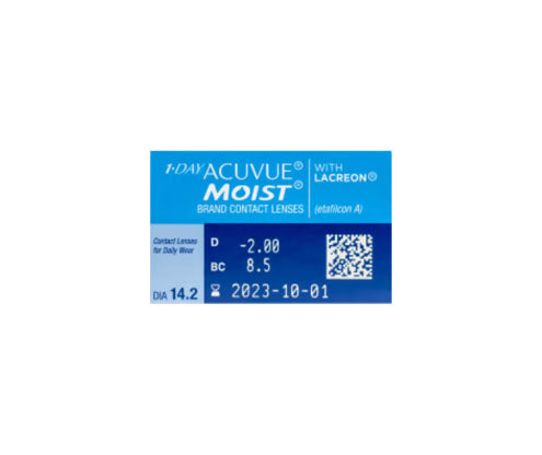 1 DAY ACUVUE® MOIST® Daily Disposable Contact Lenses (30 Pack) - For Dry Eyes & All-Day Comfort - Perfect for Work, Sports & Travel