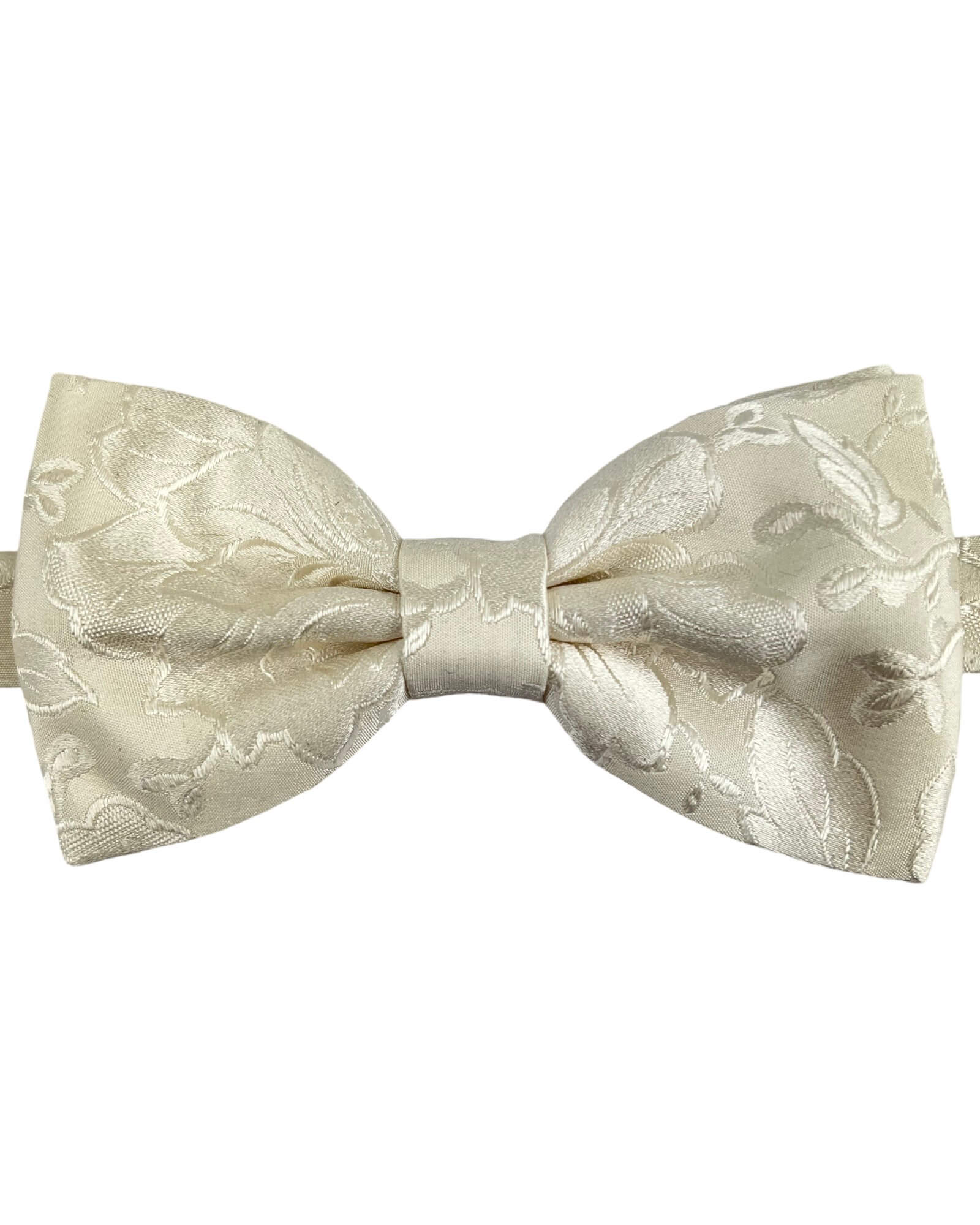 DÉCLIC Adria Floral Bow Tie for Men - Elegant Ivory Wedding Necktie - Perfect for Formal Events, Prom, Bridal Party & Special Occasions