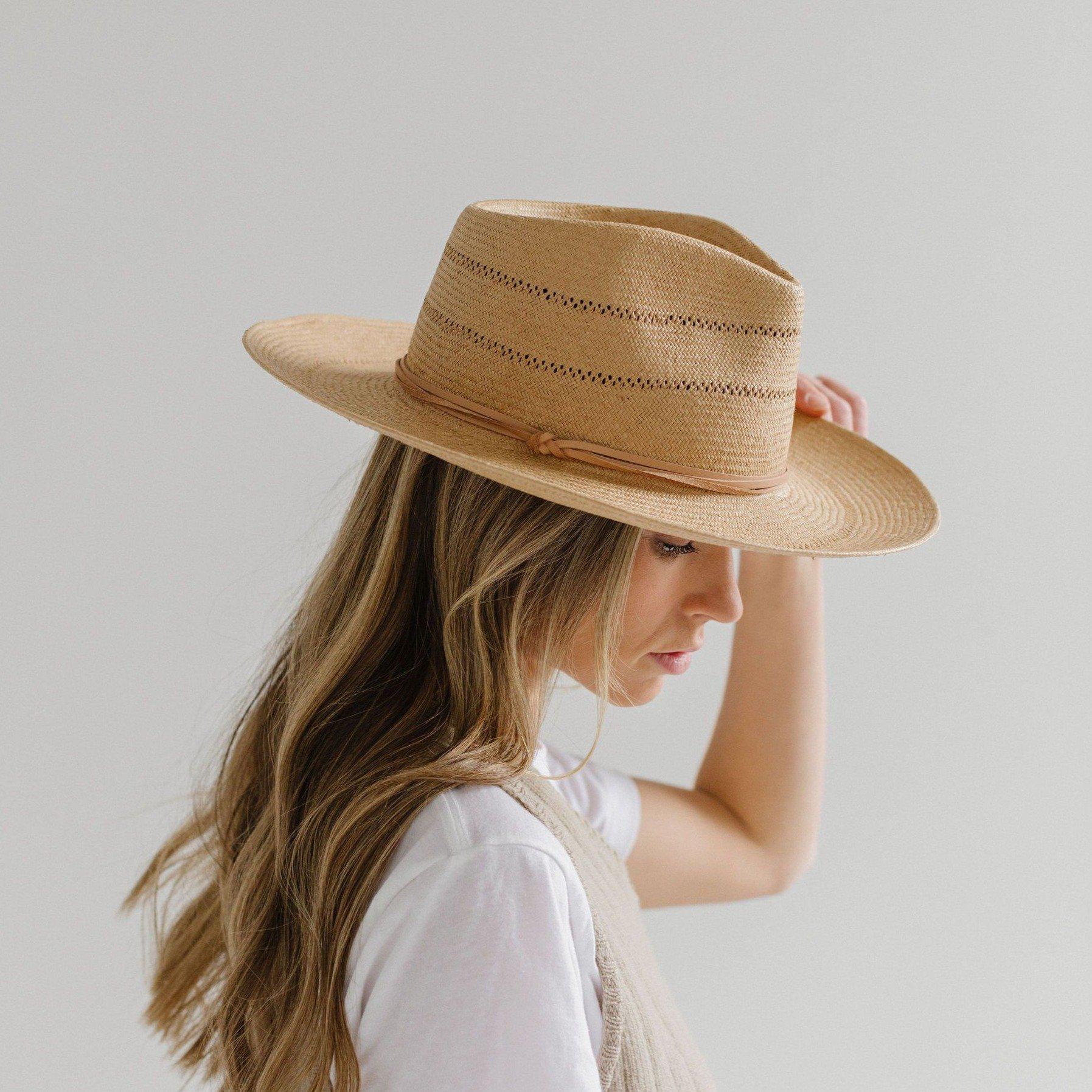 Arlo Rancher Fedora Straw Hat for Men & Women - Western Cowboy Hat with Wide Brim - Sun Protection Outdoor Hat for Hiking, Gardening, and Country Music Festivals