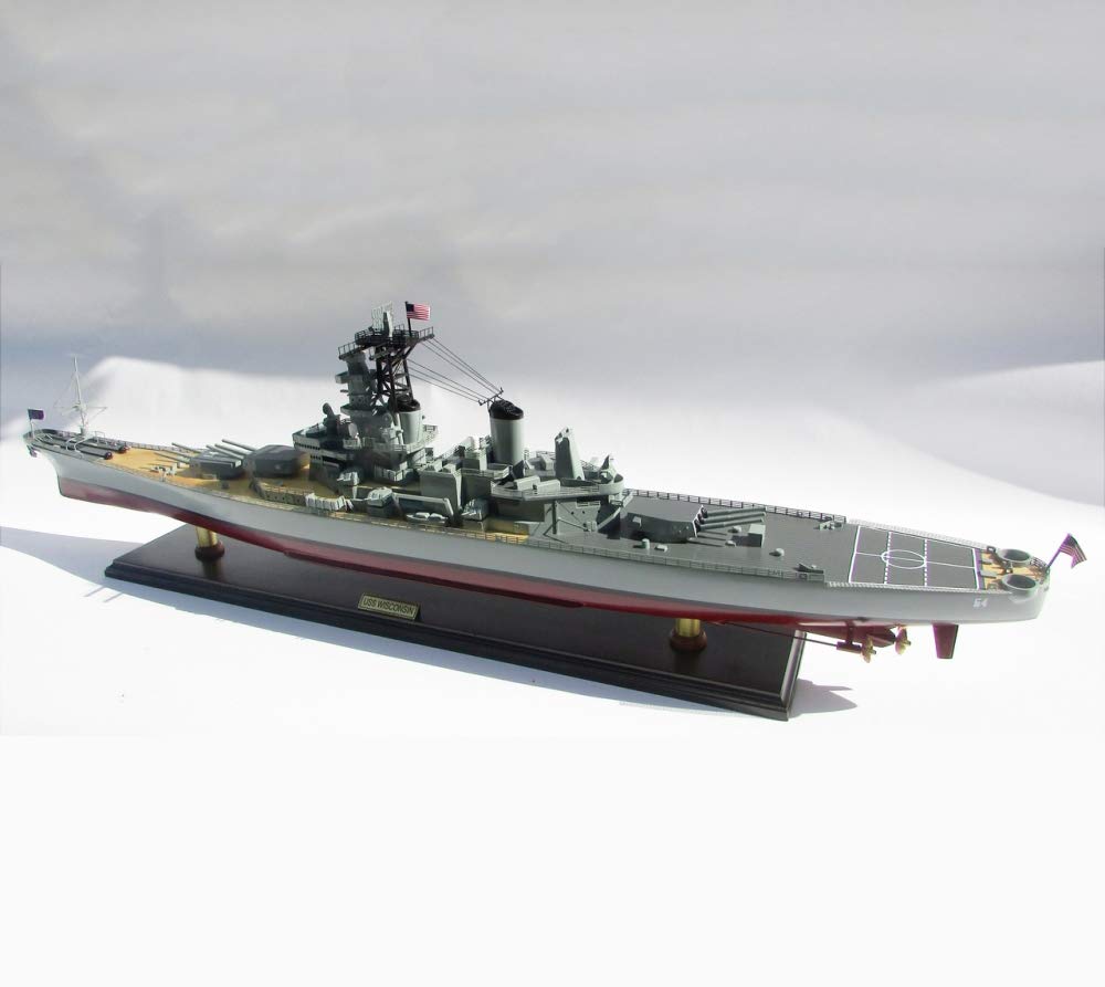 1/700 Scale USS BB-64 Wisconsin Battleship Plastic Model Kit - T-Toy 5.2 x 2.3 Inch Military Ship Puzzle for Collectors & Hobbyists | Perfect Gift for Navy Enthusiasts & Model Builders | Display, DIY Project, War Game Scenes