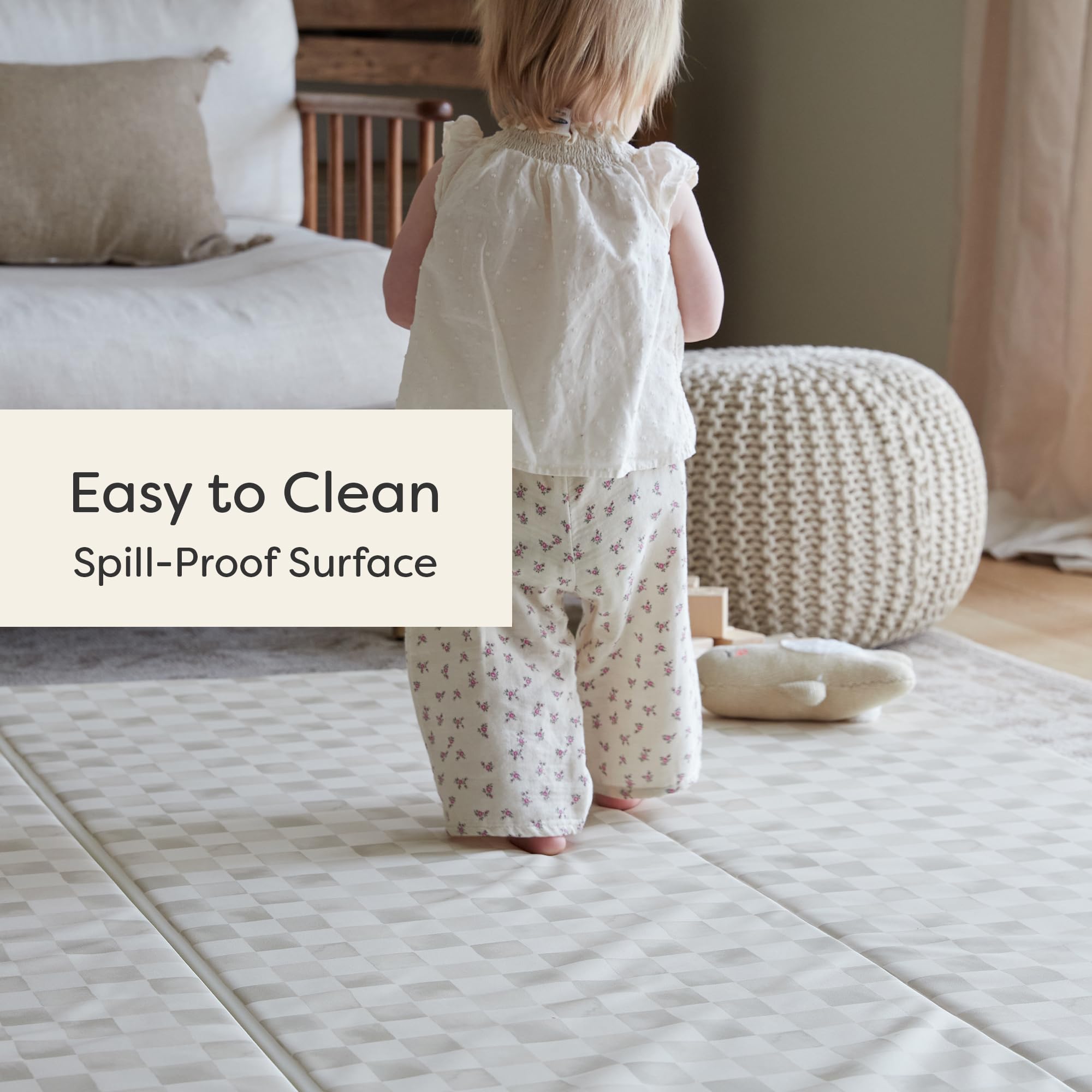 Foldable Baby Play Mat - Soft Memory Foam Tumbling Mat for Infants & Toddlers | Non-Slip Floor Playmat for Crawling, Learning & Playtime | Durable & Stylish Nursery Mat for Home, Daycare & Travel