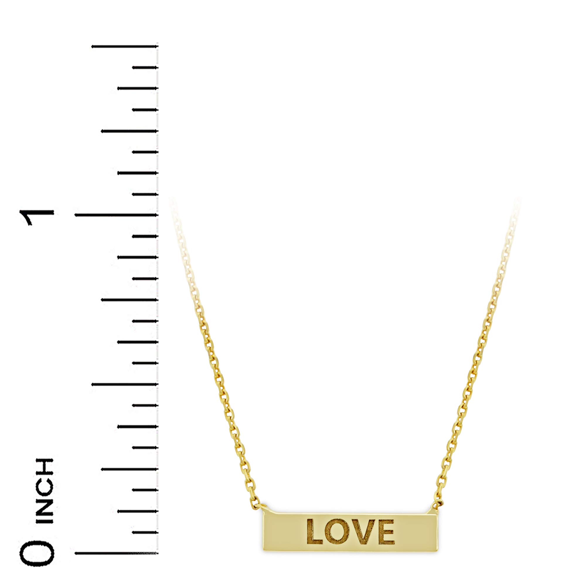14K Solid Gold Adjustable Love Bar Necklace for Women - Romantic Gift for Anniversary, Valentine's Day & Everyday Elegance