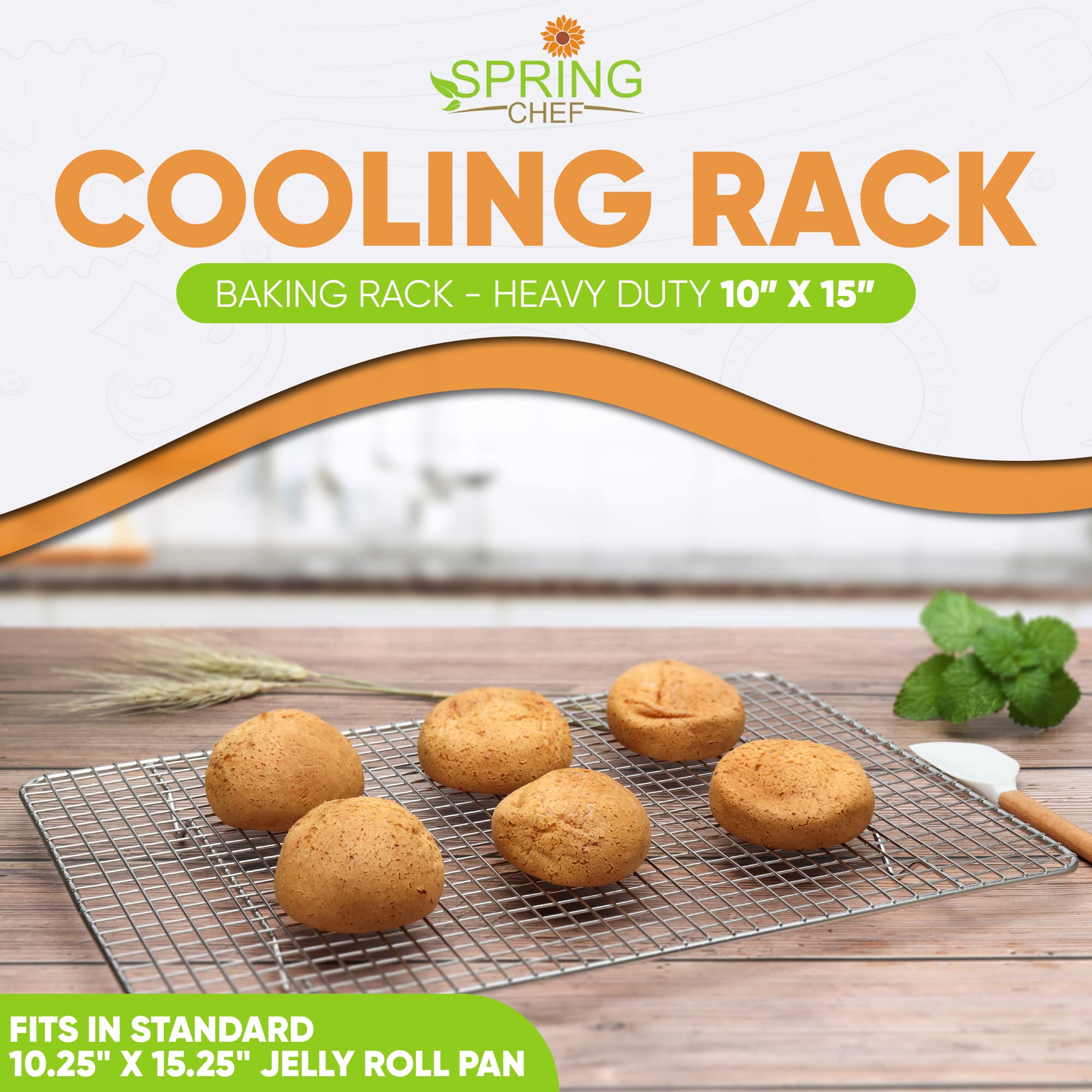 Spring Chef Pie Baking Kit - Stainless Steel Ice Cream Scoop, Dough Blender, Bench Scraper & 10x15 Inch Cooling Rack | Perfect for Homemade Pies, Cookies & Pastries | Essential Baking Tools for Home Bakers & Professional Chefs