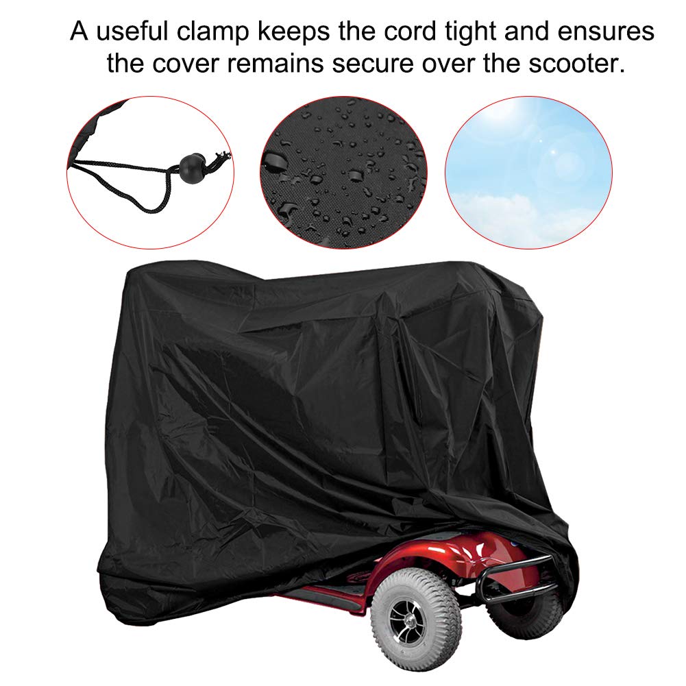 Dioche Heavy Duty Waterproof Mobility Scooter Cover - Oxford Material All-Weather Protection for 4 Wheel Power Scooters (74.8