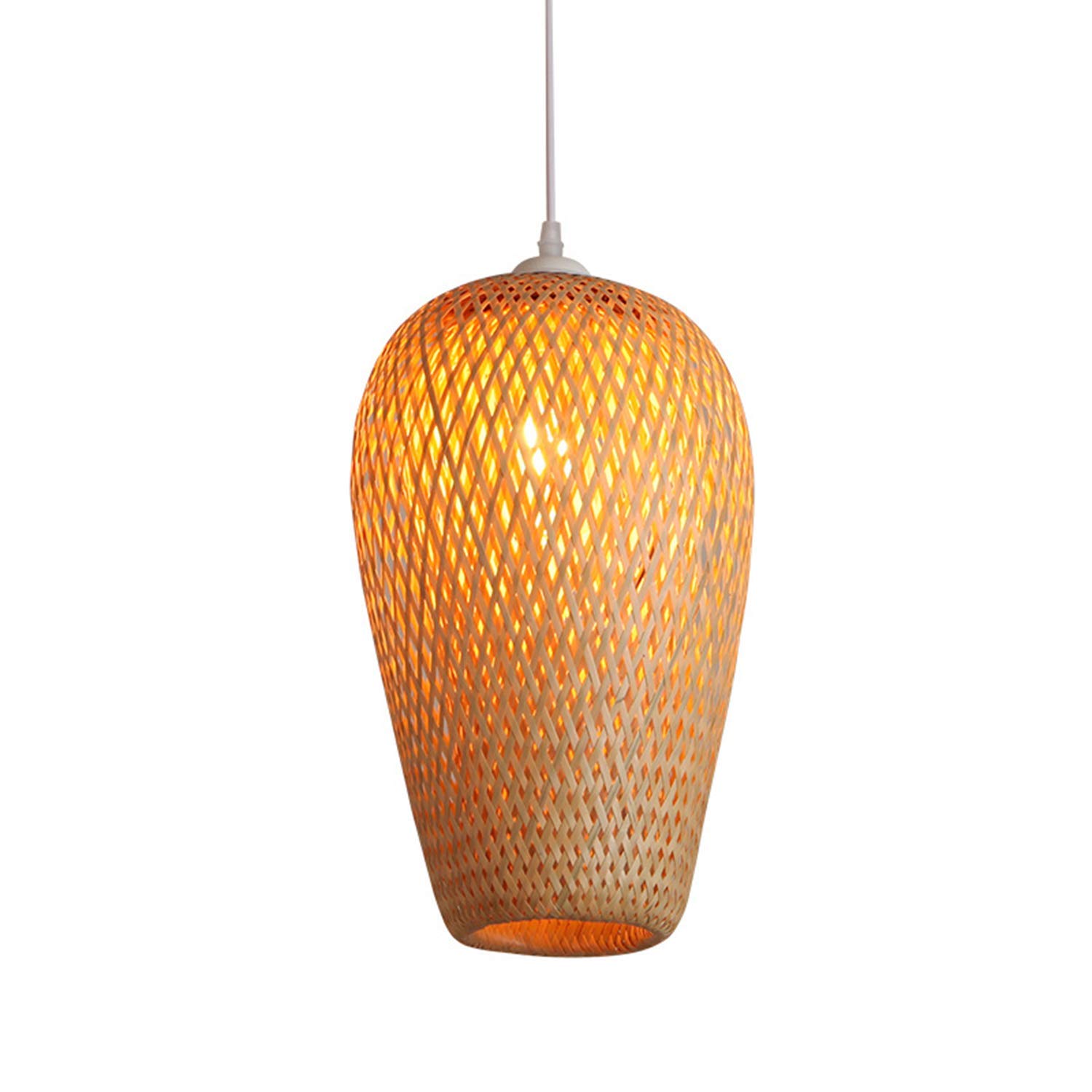 Hand-Woven Bamboo Pendant Light - 3-Light Rattan Lampshade, Natural Style Hanging Chandelier with E27 Socket for Bedroom, Dining Room, Kitchen - Perfect for Boho Decor, Farmhouse Lighting & Cozy Ambiance
