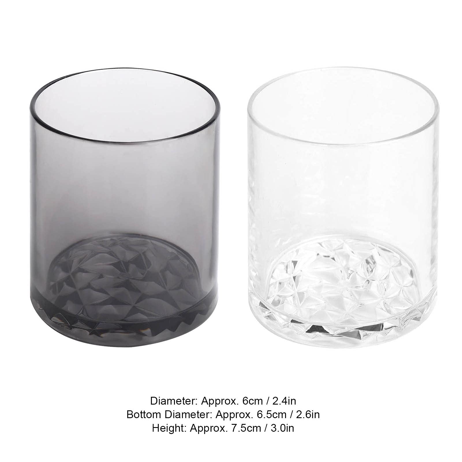 Premium 200ml Acrylic Water Glass with Rhombus Base - Shatterproof Drinking Tumbler for Water, Juice, Cocktails & Iced Tea - Perfect for Home, Office, Parties & Outdoor Activities