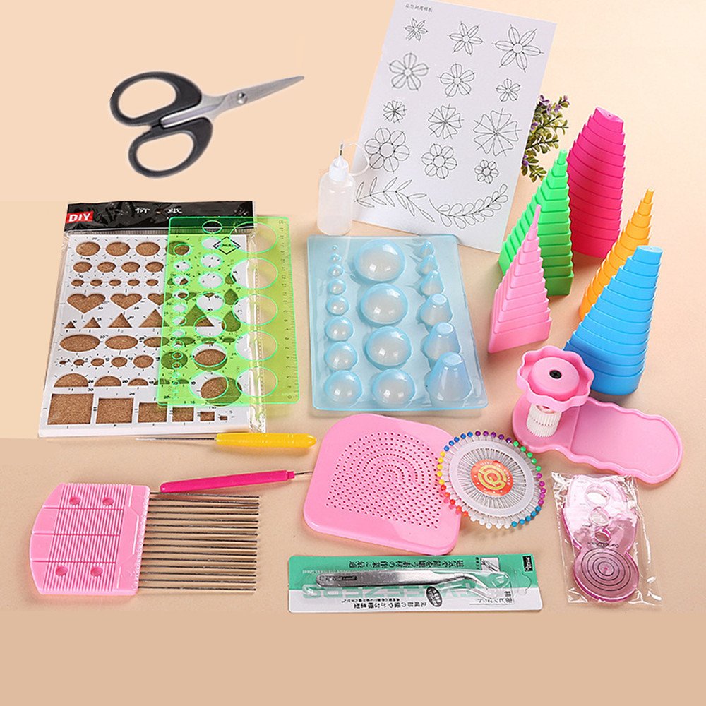 YURROAD 19-Piece Paper Quilling Tools Kit with Slotted Pen, Quilling Board, Curling Coach, Comb, Crimper & Border Buddy - Complete DIY Filigree Craft Set for Scrapbooking, Card Making & Home Decor
