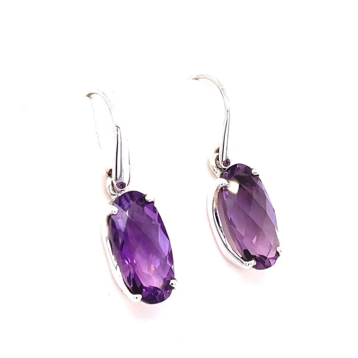 Amethyst Sterling Silver Earrings for Women - Dainty Purple Gemstone Jewelry - Perfect for Gifts, Weddings & Everyday Wear