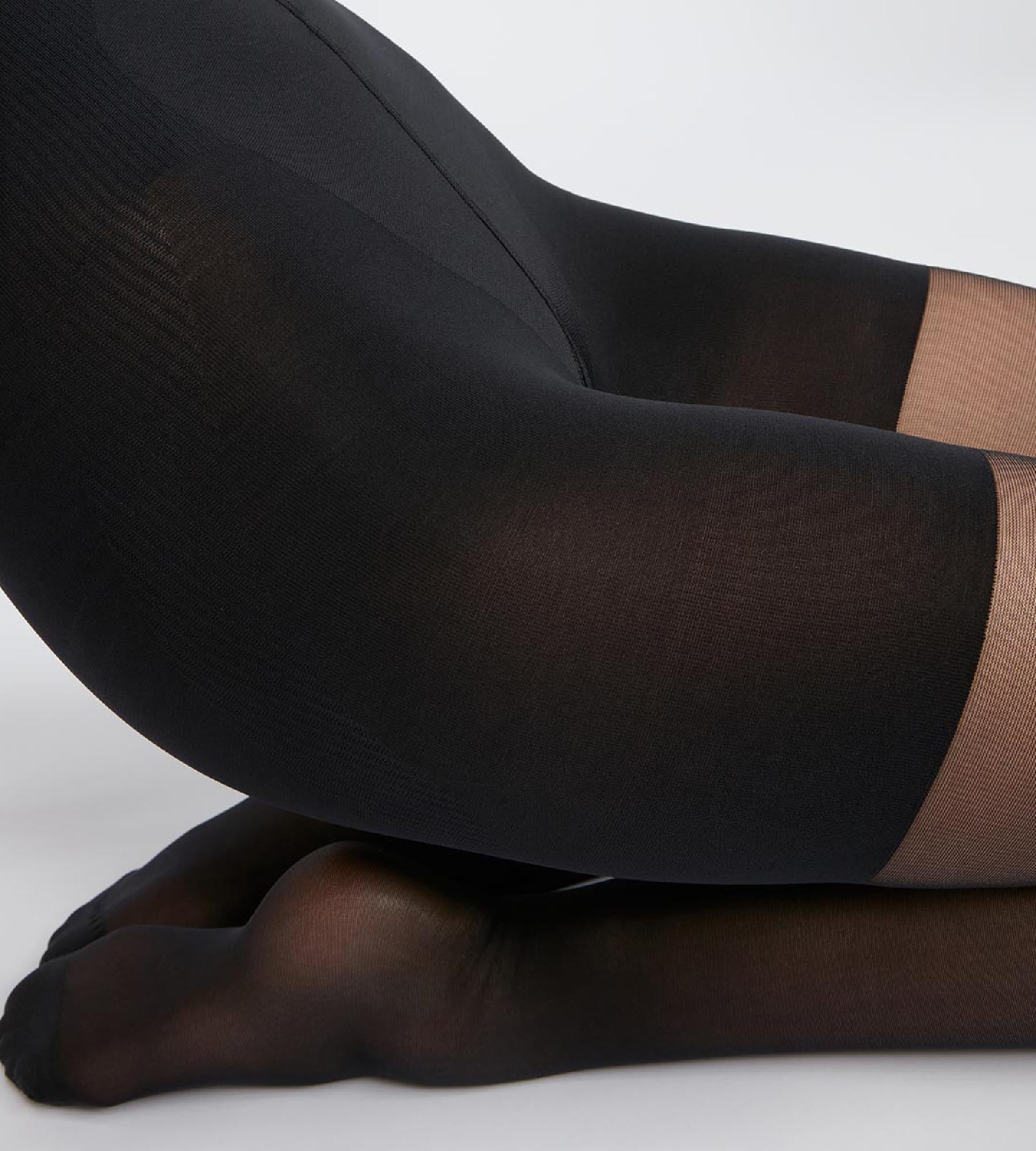 Shaping Black Lycra Tights for Women - Diam’s Contour 360 Seamless Control - Perfect for Yoga, Workouts & Everyday Wear