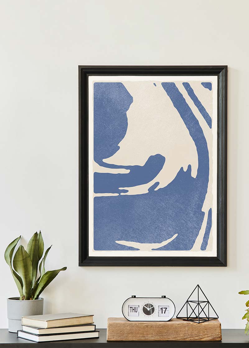 Abstract Swirls Blue 1 - Modern Abstract Wall Art Painting - Handmade Canvas Print for Home & Office Decor - Perfect for Living Room, Bedroom or Workspace