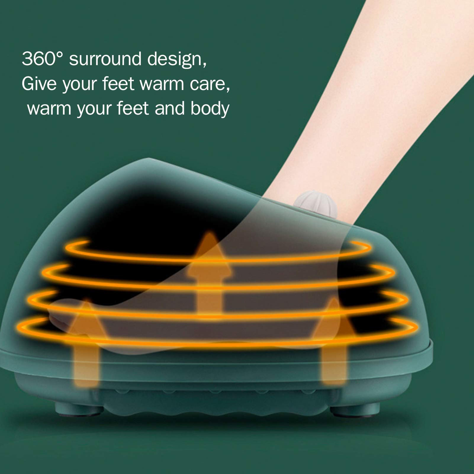 Electric Heated Slippers with Foot Massager - Dual Control USB Foot Warmers for Winter, Home & Office Use - Soft Plush Indoor/Outdoor Slippers (Green) - Perfect for Cold Weather, Arthritis Pain Relief & Relaxation