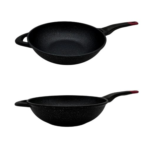 Premium Marble Wok Set - 2 Sizes (12