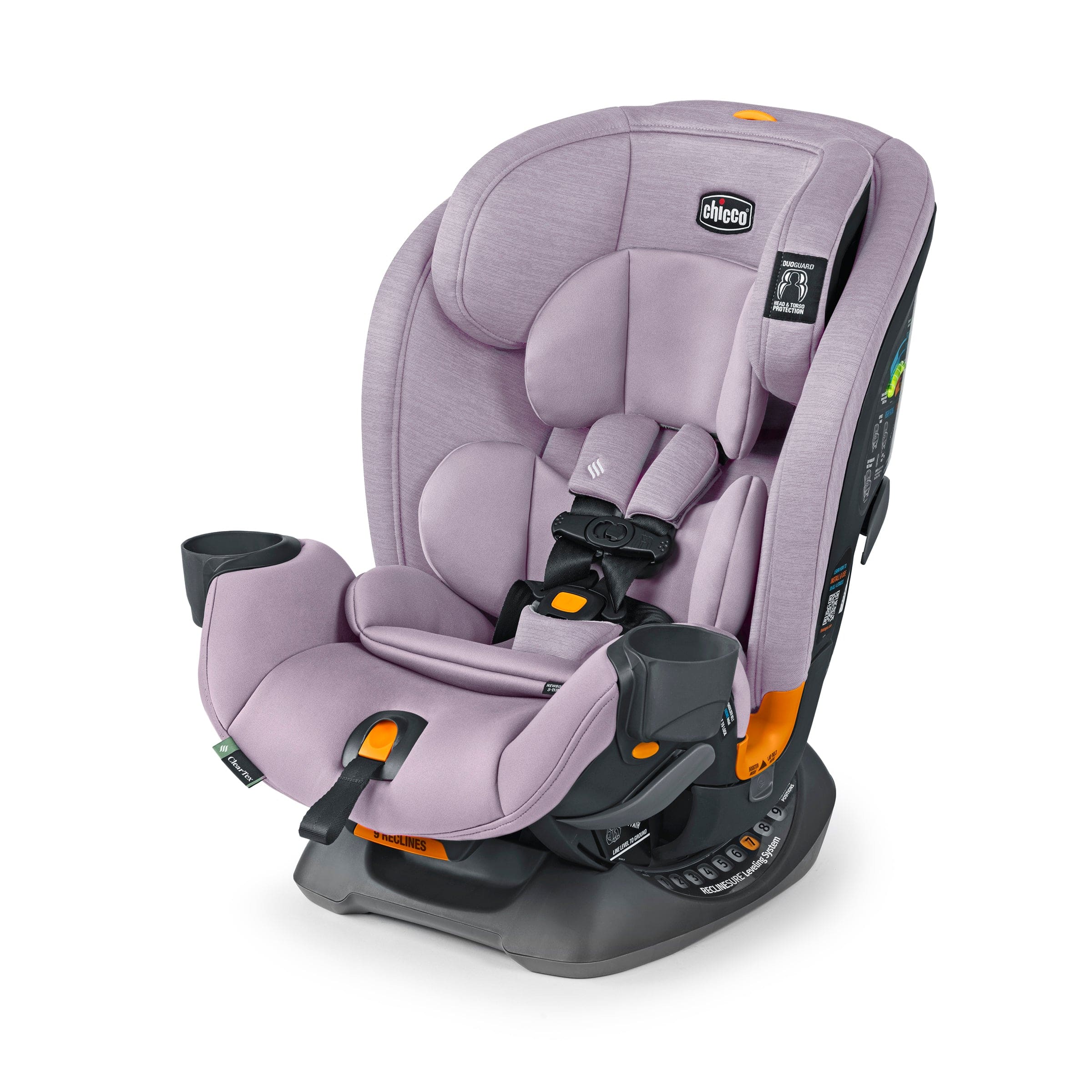 Chicco OneFit ClearTex All-In-One Convertible Car Seat for Infants to Toddlers - Safe & Comfortable for Travel, School & Family Road Trips