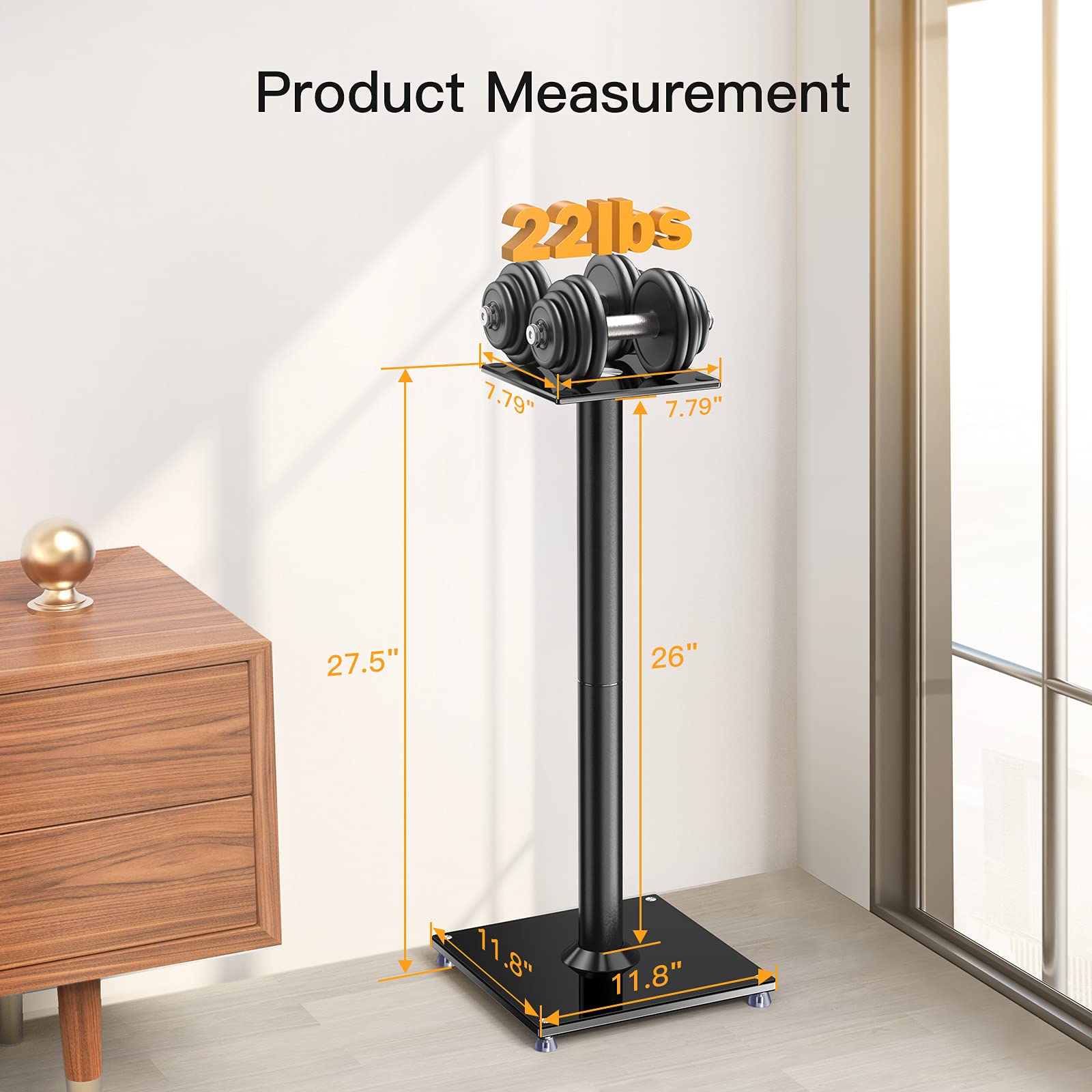 PGTVMC06 Mobile TV Cart Stand for 23-60 Inch TVs with Wheels | PSS6 Universal Bookshelf Speaker Stand | Perfect for Home Theater, Classroom, and Office AV Setup