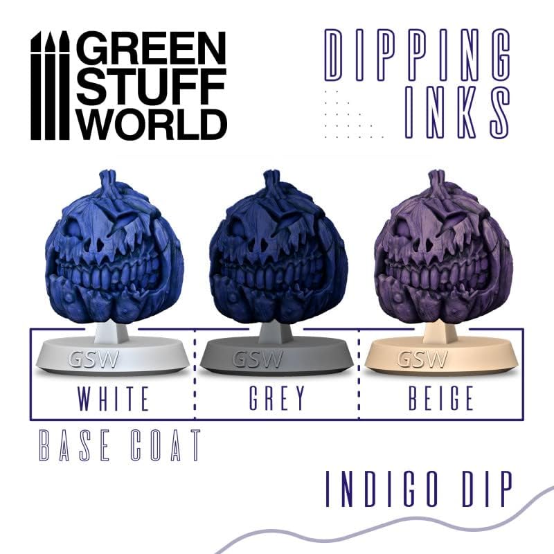 Green Stuff World Dipping Ink 60ml - High Contrast Model Paint for Miniatures (Indigo Blue) - Perfect for Warhammer, D&D, and Scale Model Painting