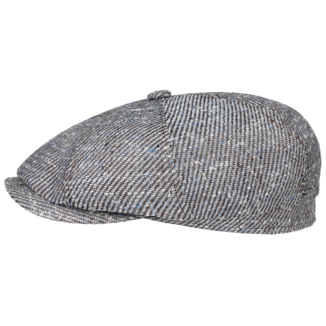 Stetson Hatteras Brown & Blue Newsboy Cap for Men - Vintage Style Flat Cap for Casual Wear, Outdoor Activities & Fashion Accessories