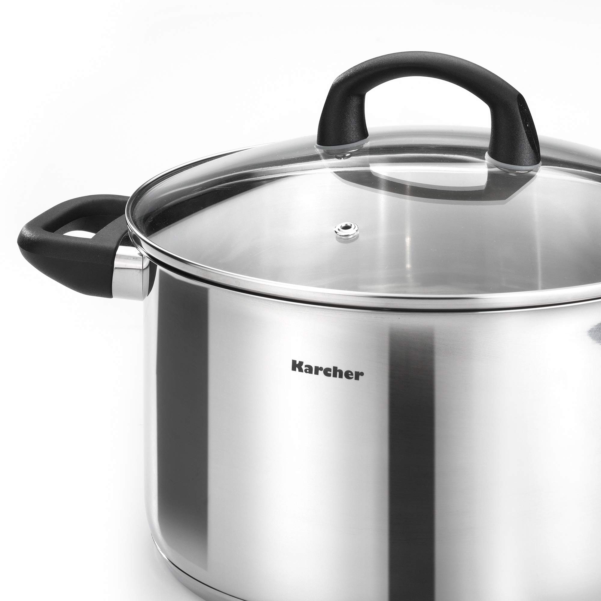 Premium 4-Piece Mia Stainless Steel Cookware Set with Glass Lids - Induction Compatible Pots & Pans for Gas, Electric & Ceramic Stoves - Perfect for Everyday Cooking, Soups, Stews & Family Meals