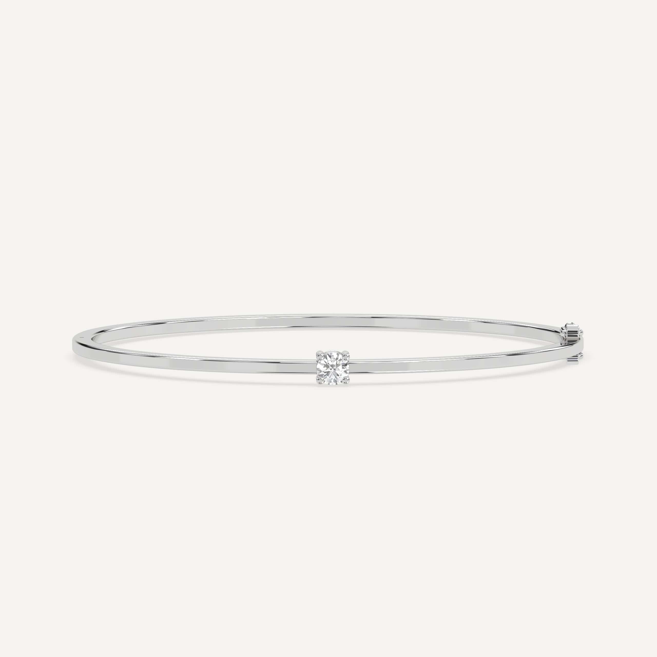 1/4 Carat Round Diamond Solitaire Bangle Bracelet for Women - Elegant 14K Gold Tennis Bracelet for Anniversary, Wedding & Special Occasions