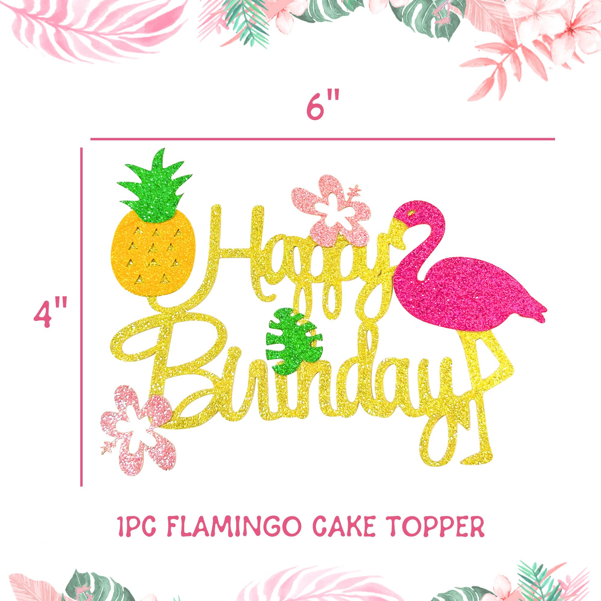 LaVenty Moana Cake Topper - Flamingo Birthday Cake Decoration for Moana Themed Parties - Perfect for Birthday Cakes, Cupcakes & Dessert Table Decor