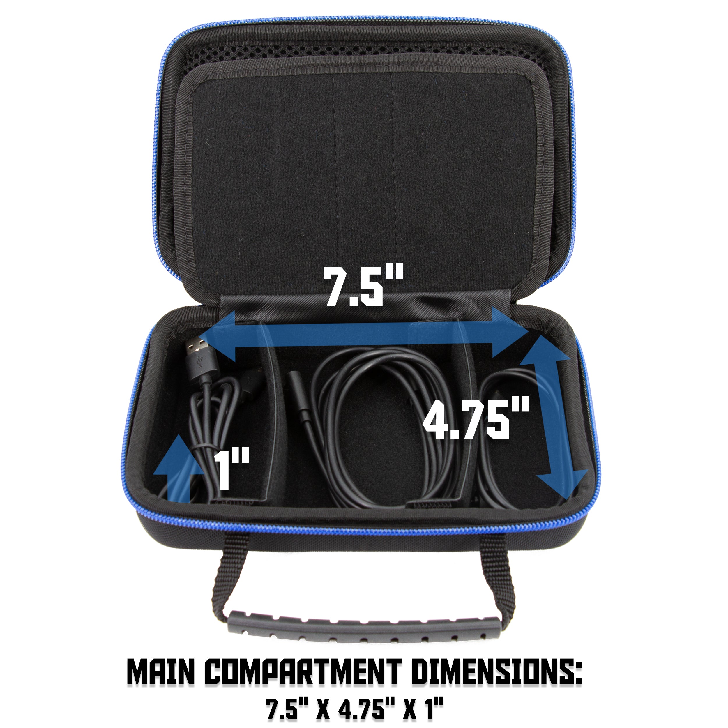 CASEMATIX Hard Shell Electronics Organizer Travel Case - Durable Storage with 2 Adjustable Dividers, 3 Zipper Pouches & Elastic Loops - Perfect for Laptop Accessories, Chargers, Cables Organization at Home, Office or Travel