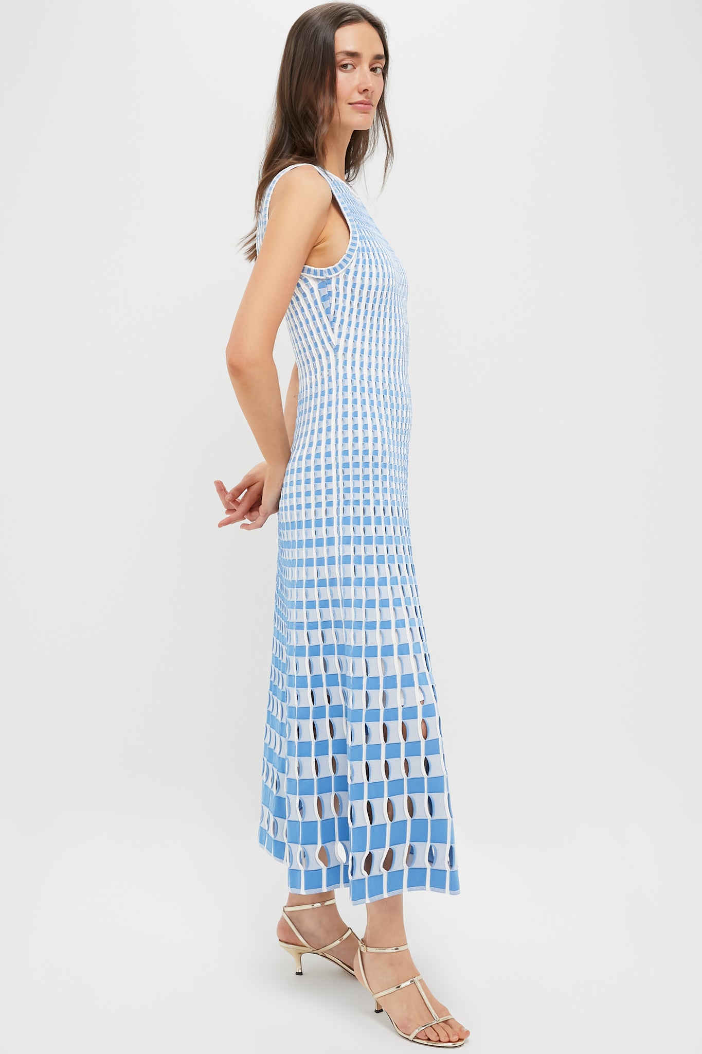 Blue Hydrangea Print Zelma Maxi Dress for Women - Flowy Summer Beach Dress, Wedding Guest Outfit & Vacation Wear
