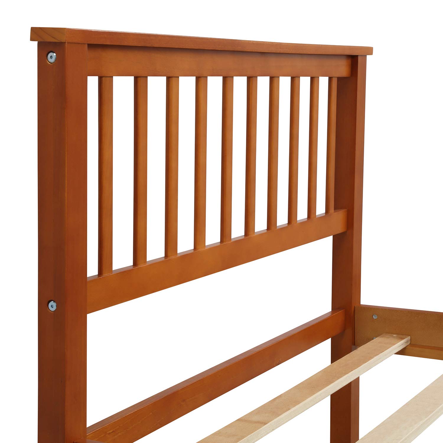 Solid Wood Twin Platform Bed Frame with Headboard & Footboard - No Box Spring Needed - Sturdy Oak Wood Bed for Kids, Teens & Adults - Perfect for Small Bedrooms, Guest Rooms & Dormitories
