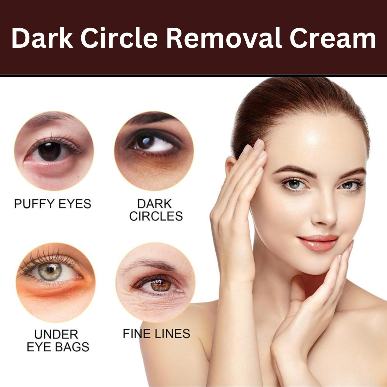 Premium Under Eye Cream for Dark Circles & Wrinkles - 20g Dark Circle Removal Treatment for Women & Men | Hydrating Eye Care Solution for Puffiness, Fine Lines & Fatigue | Day & Night Use for Brighter Eyes