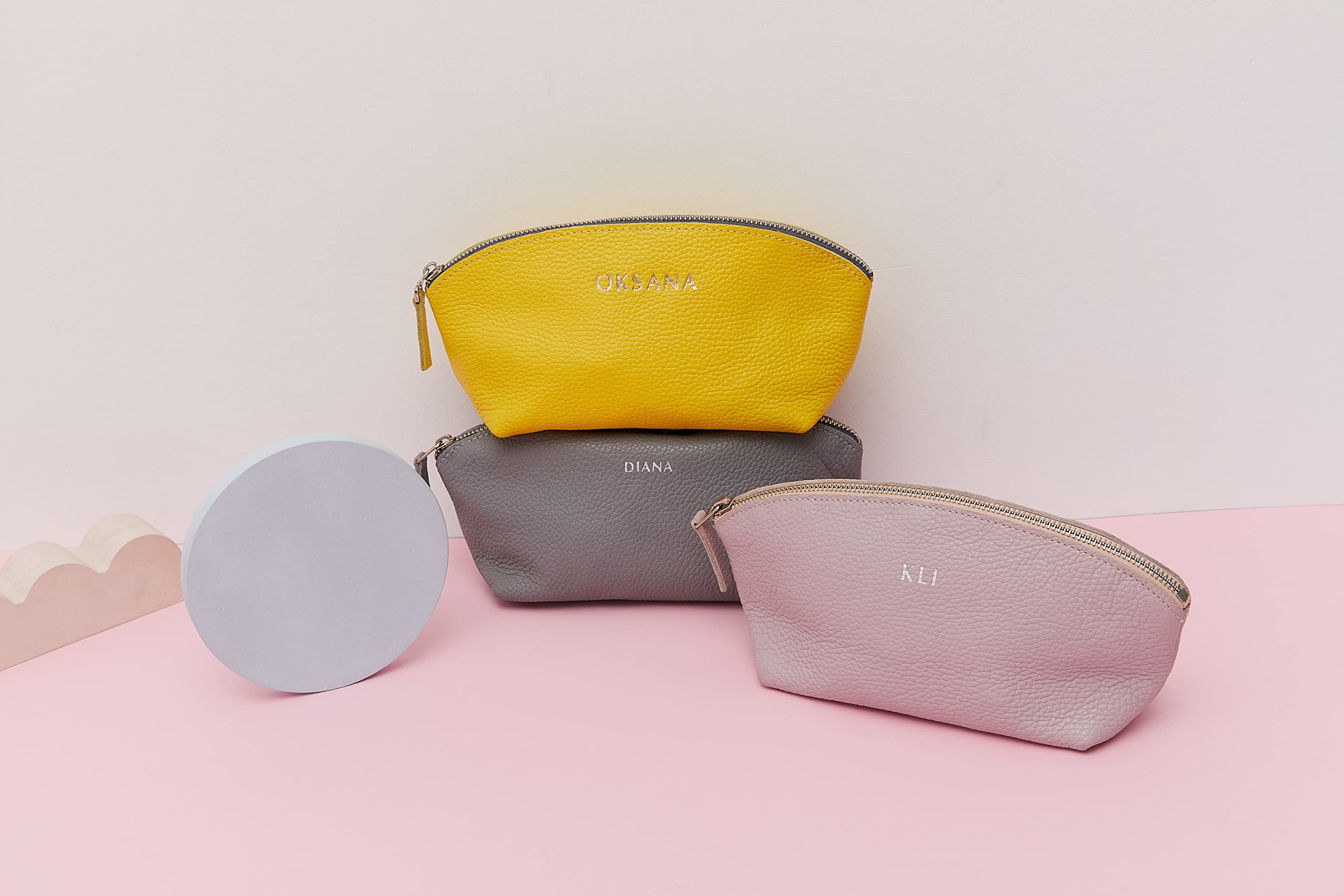 Personalized Leather Toiletry Bag for Women & Men - Custom Travel Cosmetic Pouch - Makeup Organizer - Perfect for Gifts, Vacation & Business Trips (Engraved Name Option)