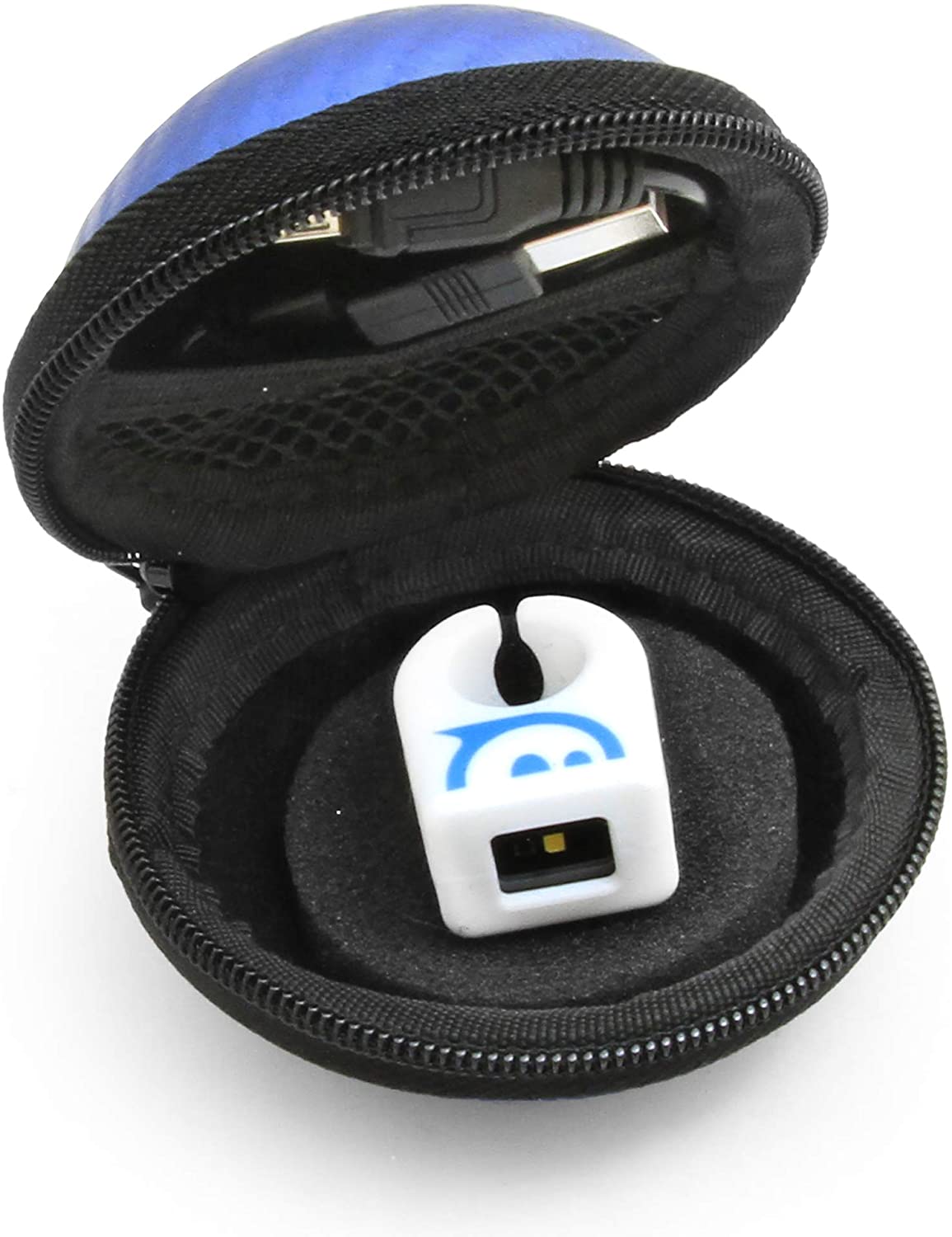 CASEMATIX Blue Protective Carry Case for Sphero Specdrum Music Rings - Compatible with App-Enabled Color Rings & USB Charging Cable (Case Only) - Perfect for Travel, Storage & Music Creation