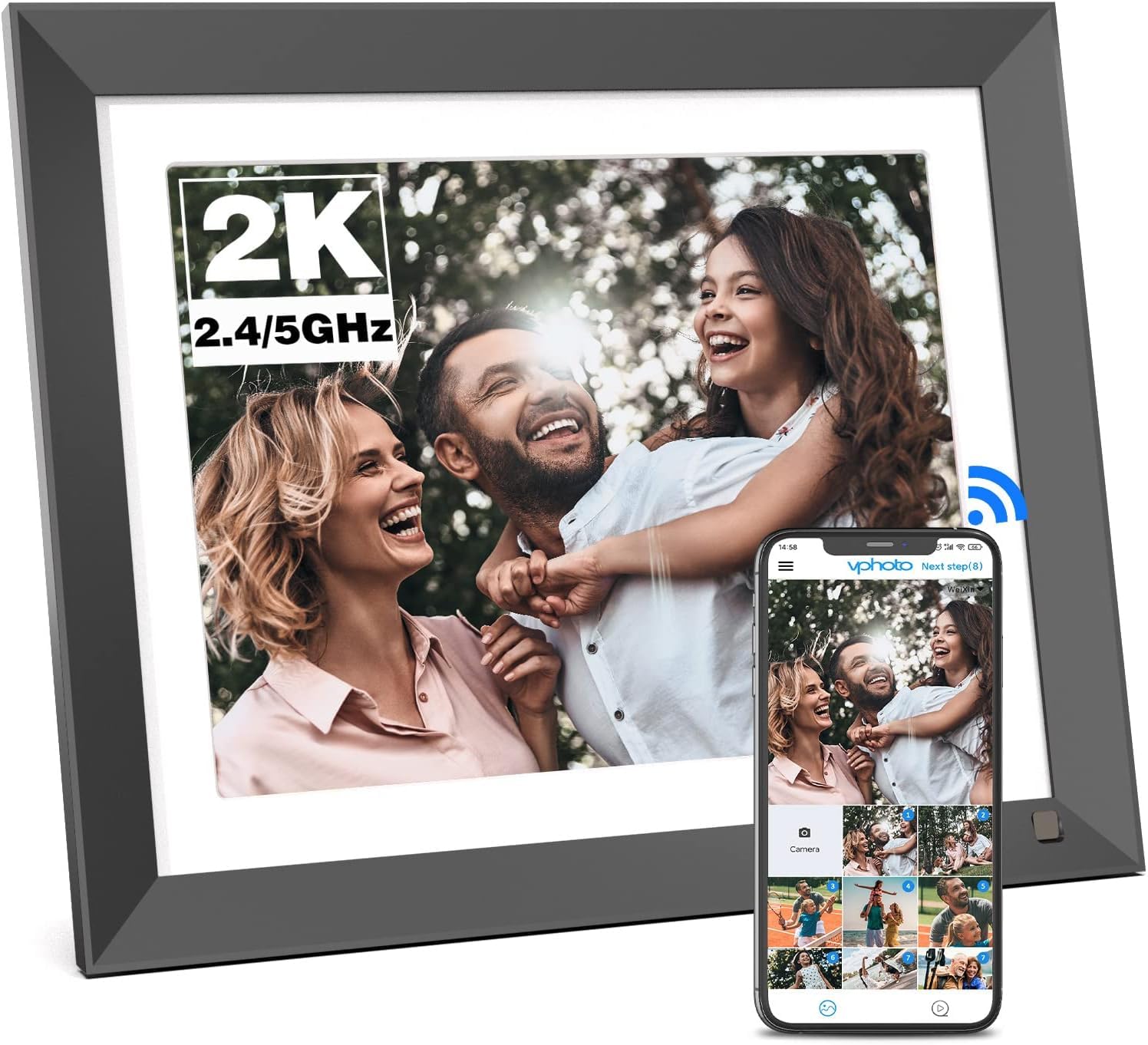 BSIMB 11 Inch 2K WiFi Digital Picture Frame with 32GB Storage - Dual Band Wireless Electronic Photo Frame for Easy Photo & Video Sharing via App/Email, Auto-Rotate Display - Perfect Gift for Home, Office & Family Memories