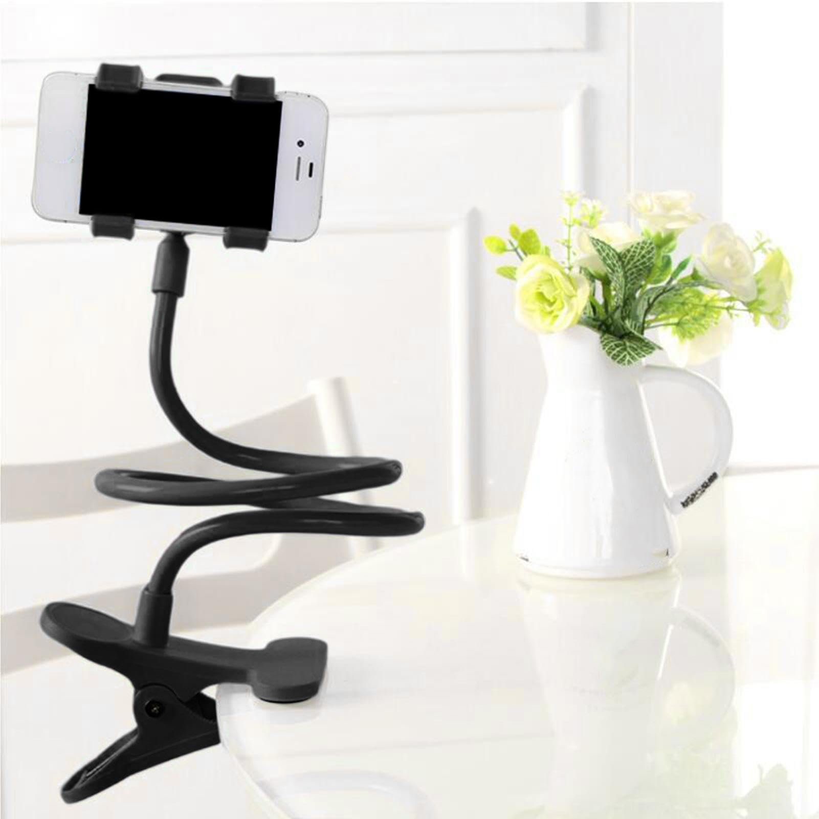 Flexible Gooseneck Phone Holder - Adjustable Bedside Stand for Hands-Free Viewing