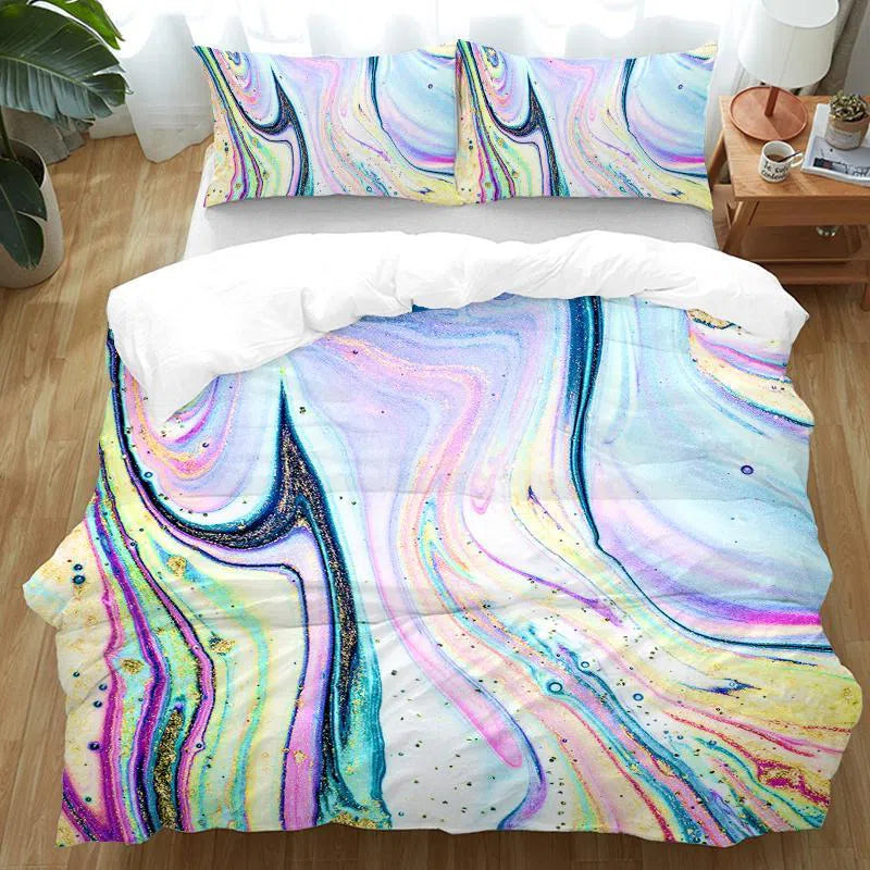 Luxury Maya Bay Duvet Cover Set - Queen Size, Soft Microfiber Bedding Set with Zipper Closure (3-Piece) - Perfect for Master Bedroom, Guest Room & Vacation Homes