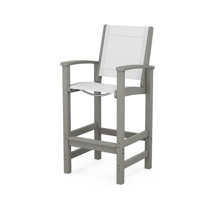 POLYWOOD Coastal Bar Chair - Outdoor & Indoor Bar Stool, Weather-Resistant, Durable, Comfortable - Perfect for Patio, Deck, Kitchen, and Poolside Use