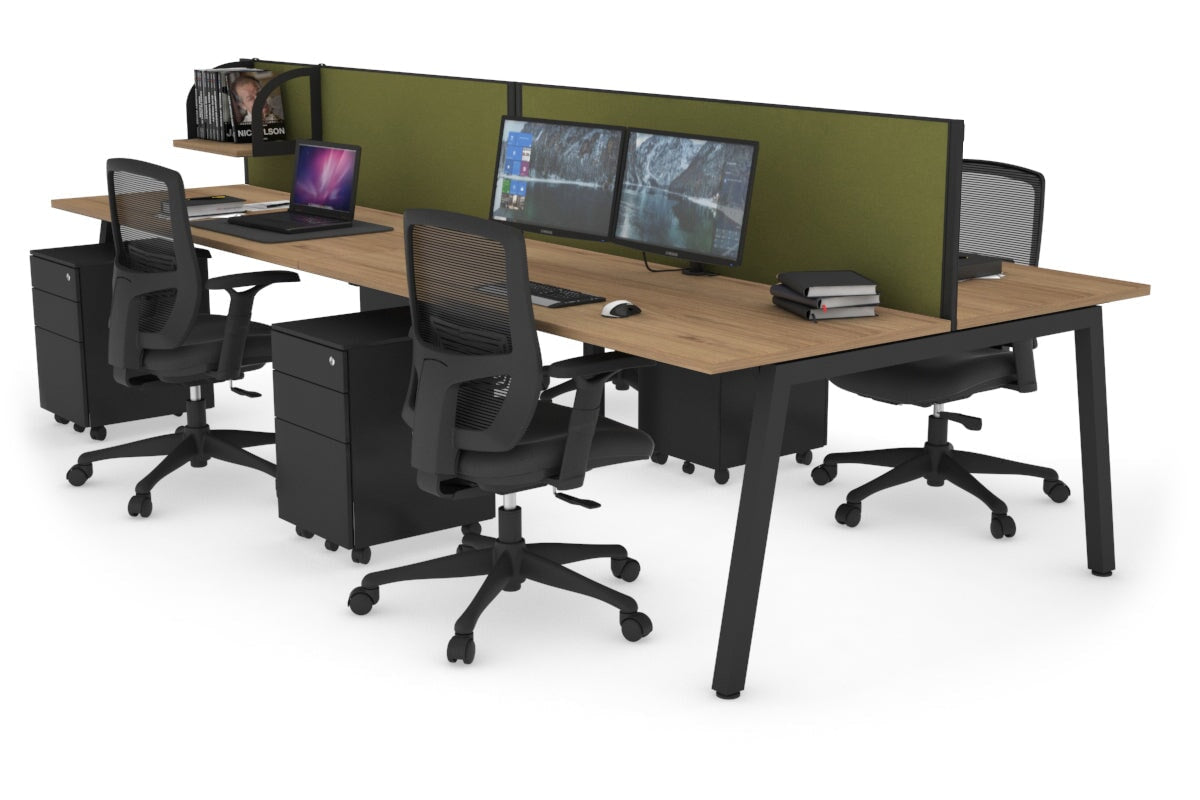 Quadro 4-Person Office Workstation Desk - 1200L x 700W Dimensions - Perfect for Team Collaboration, Open Office Spaces & Coworking Environments