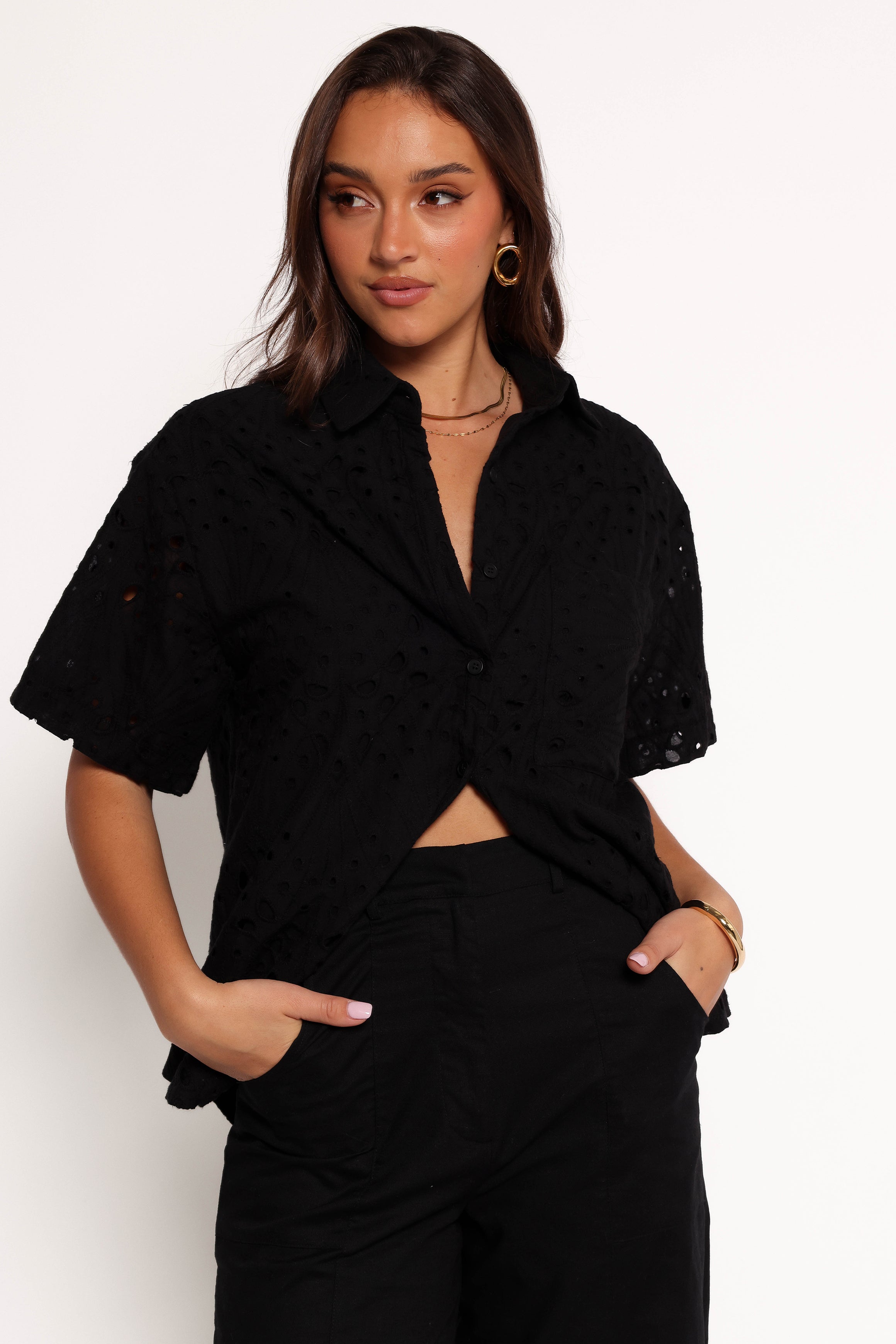 Kamala Shirt for Women - Stylish Black Blouse for Casual & Office Wear | Comfortable & Trendy Top for Everyday Outfits