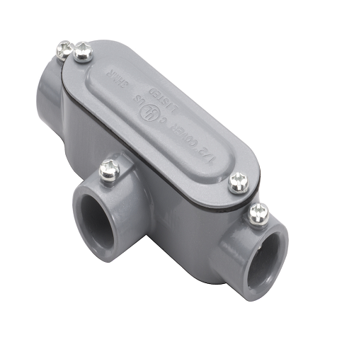 1 1/2 Inch EMT T Type Conduit Bodies with Cover and Gasket - ET5CG (10 Pack) - Weatherproof Electrical Conduit Fittings for Outdoor and Indoor Wiring Installations