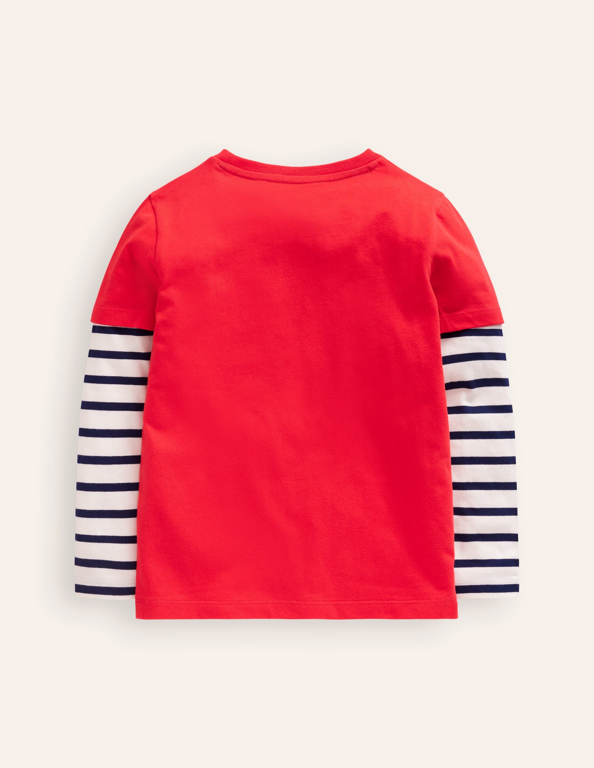 Poppy Red Christmas Applique Mock Sleeve T-Shirt for Women - Festive Holiday Party Outfit & Casual Wear