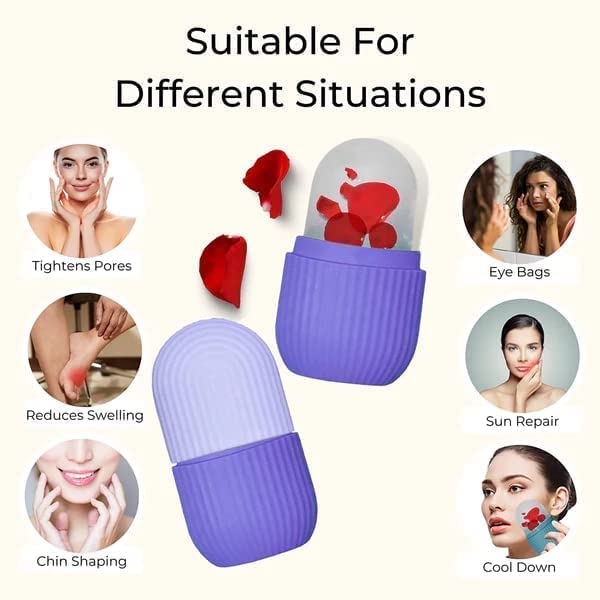 MASTANO Ice Face Roller for Skin Care - Reusable Silicone Facial Ice Roller with Cooling Eye Massager | Reduce Puffiness, Soothe Skin & Minimize Pores | Perfect for Morning Routine, Post-Workout & Spa Day Gifts for Women