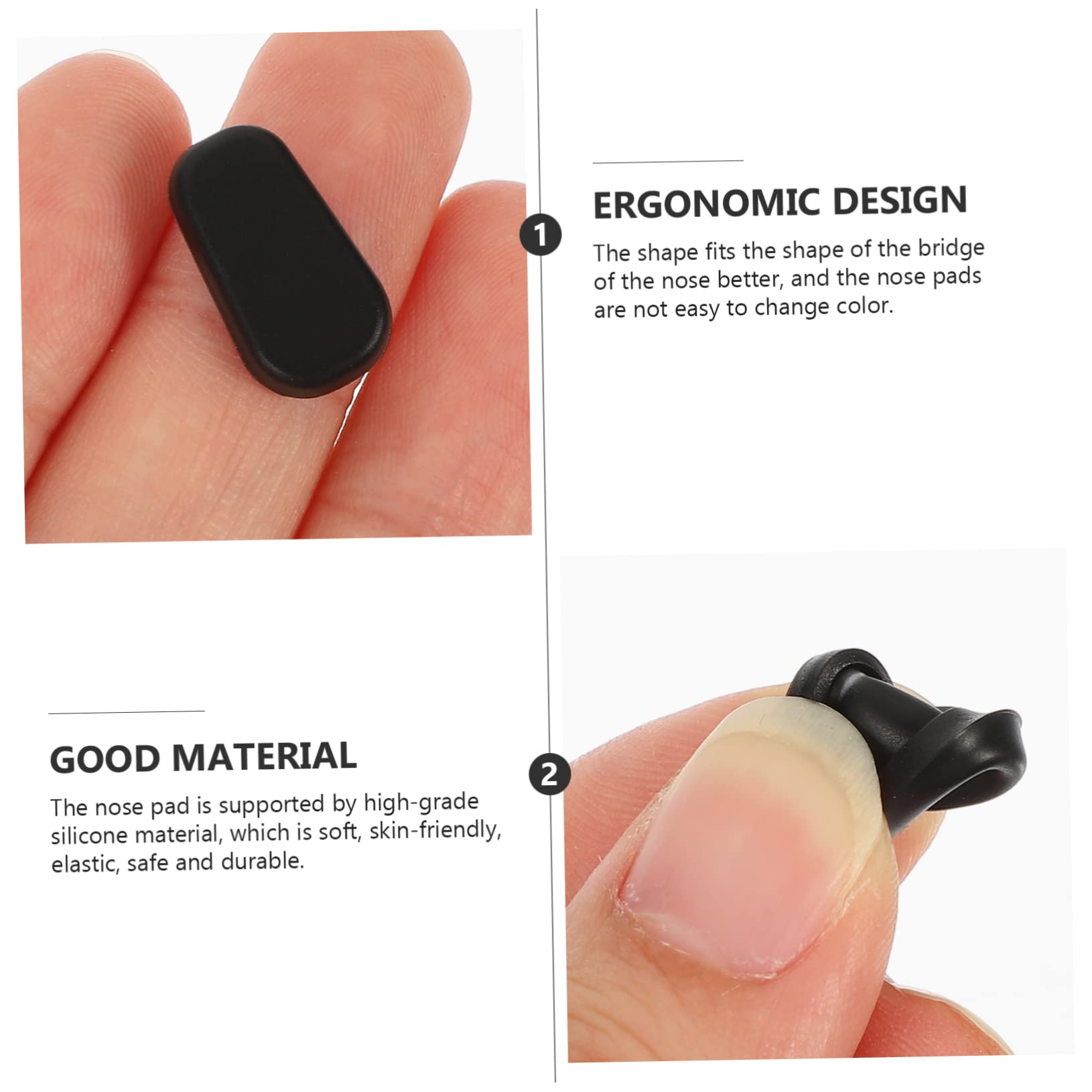 Gogogmee 12 Pairs Silicone Nose Pads for Glasses - Comfortable Anti-Slip Eyewear Accessories for Optical Frames - Perfect for Reading, Working & Daily Use