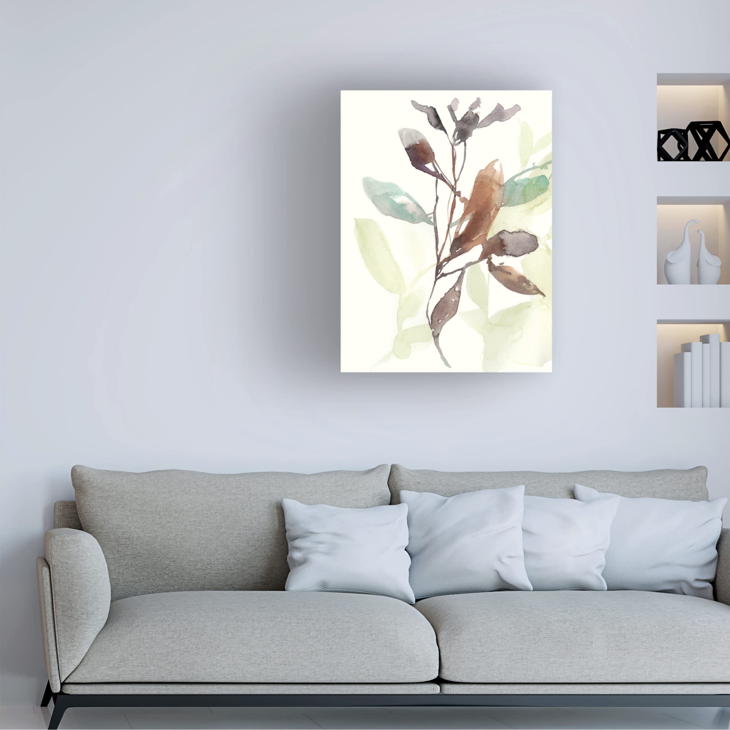 Jennifer Goldberger 'Rusty Sienna Leaves I' Canvas Wall Art Print - Modern Nature Inspired Home Decor for Living Room, Bedroom & Office