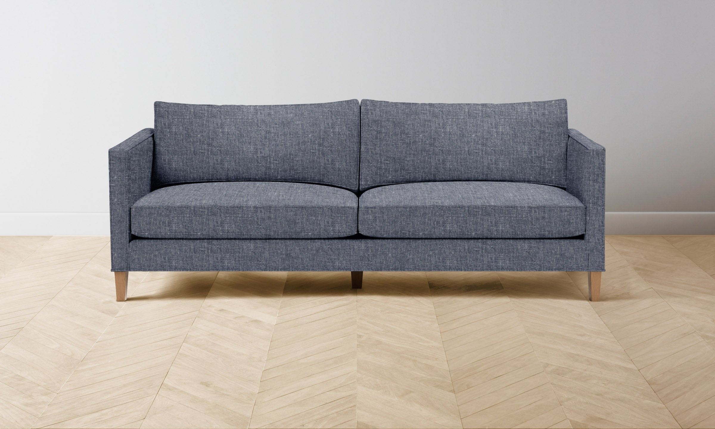 Premium Crosby Sectional Sofa - Heritage Belgian Linen Upholstery in Lake Blue | Modern Living Room Furniture for Relaxation & Entertaining