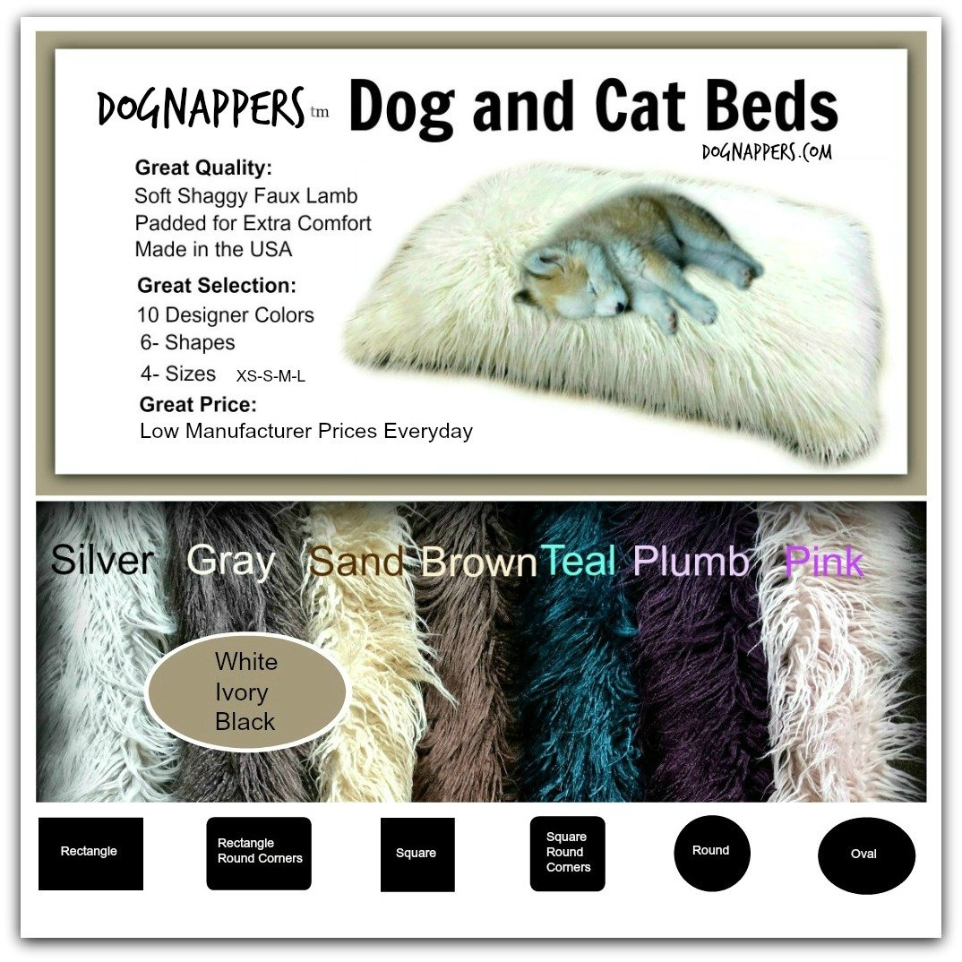 Premium Plush Faux Fur Dog Bed & Cat Mat - Ultra Soft Shaggy Pet Bed with Mongolian Long Hair Fur - 30