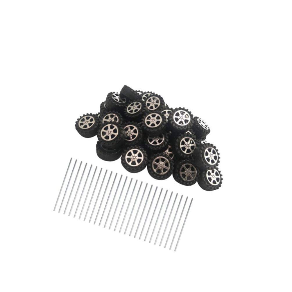 EXCEART 50 Pcs 4.2Cm RC Car Wheels & Tires Replacement Parts - Toy Truck Model Wheels, Axles for Kids DIY RC Vehicle Repair - Perfect for Hobbyists & Children's Playtime