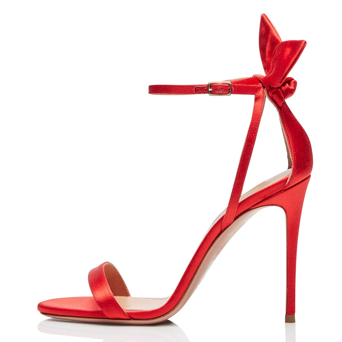 YDN Women's Cute Bow Open Toe High Heel Sandals - Stiletto Cutout Ankle Strap Party Shoes for Evening Events, Weddings & Date Nights
