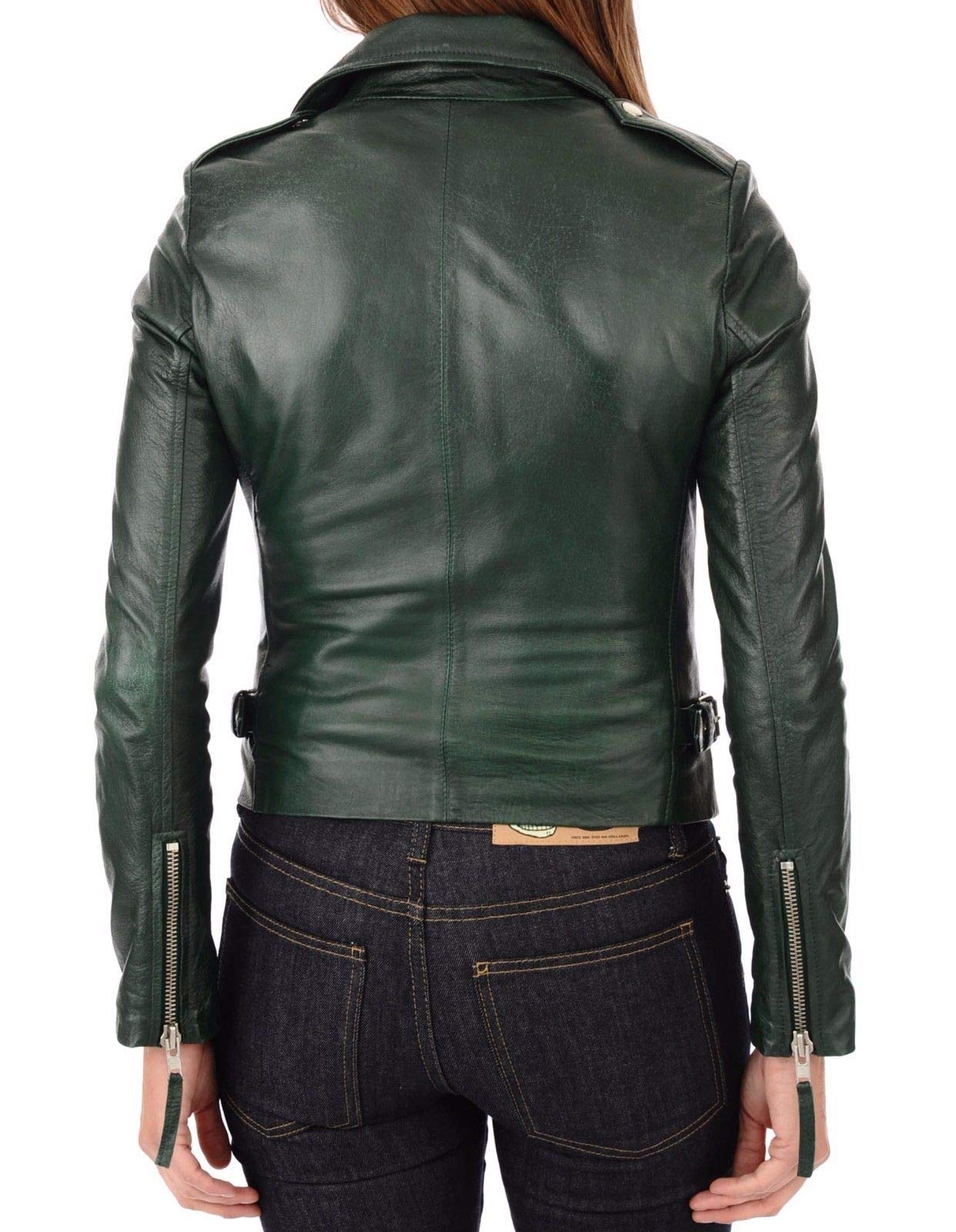 Stylish Women's Olive Green Leather Jacket - Quilted Motorcycle Bomber Jacket for Biker Outerwear | Perfect for Riding, Casual Wear & Fashion Outfits